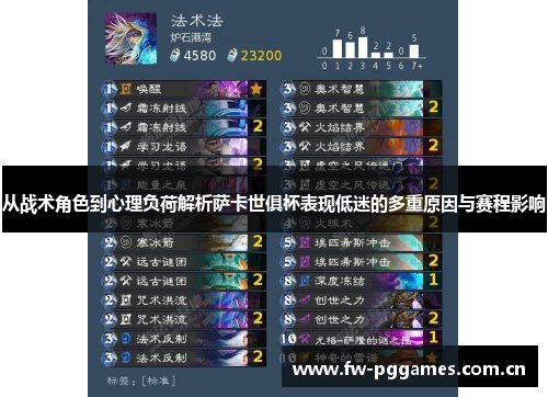 从战术角色到心理负荷解析萨卡世俱杯表现低迷的多重原因与赛程影响
